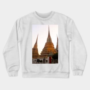 Second entrance view to Phra Chedi Rai with two guardians Crewneck Sweatshirt